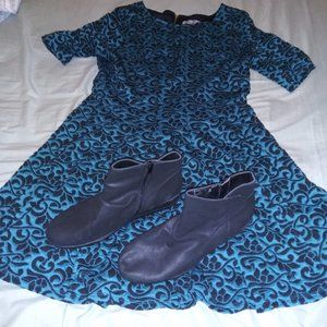 Teal and Black Dress